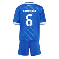 Fotbalové Dres Real Madrid Eduardo Camavinga #6 Dětské Alternativní 2025-26 Krátký Rukáv (+ trenýrky)